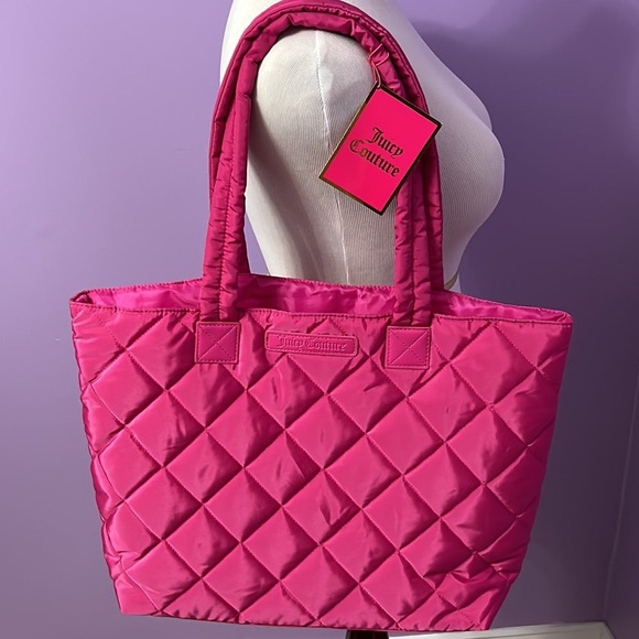 Juicy Couture Pink Quilted Tote Bag with double strap handles - Picture 2 of 8